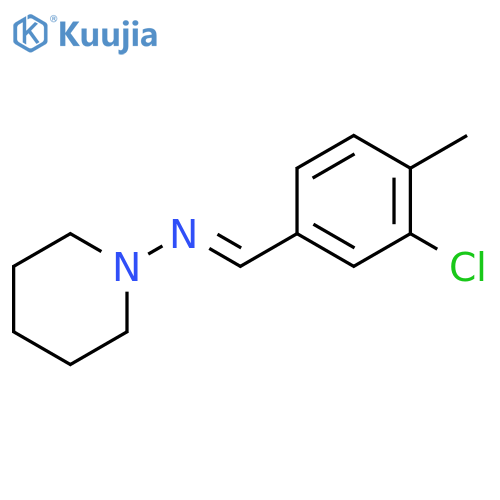 (E)-N-(3-chloro-4-methylbenzylidene)piperidin-1-amine structure