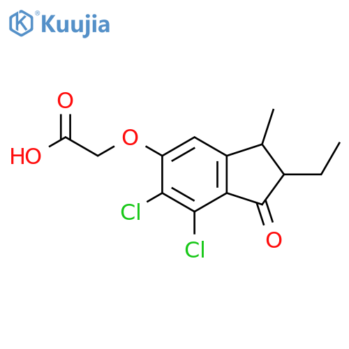 Acetic acid,[(6,7-dichloro-2-ethyl-2,3-dihydro-3-methyl-1-oxo-1H-inden-5-yl)oxy]- structure