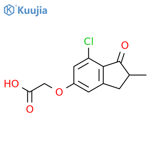 Acetic acid, [(7-chloro-2,3-dihydro-2-methyl-1-oxo-1H-inden-5-yl)oxy]- structure