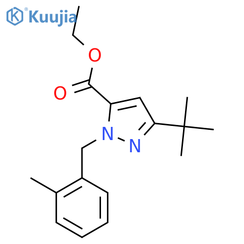 Ethyl 5-tert-butyl-2-[(2-methylphenyl)methyl]pyrazole-3-carboxylate structure