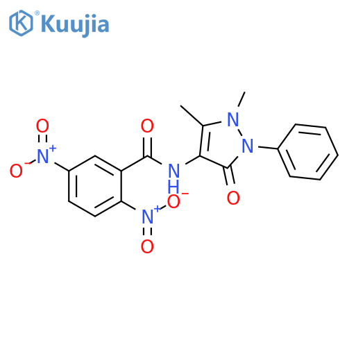 Benzamide,N-(2,3-dihydro-1,5-dimethyl-3-oxo-2-phenyl-1H-pyrazol-4-yl)-2,5-dinitro- structure