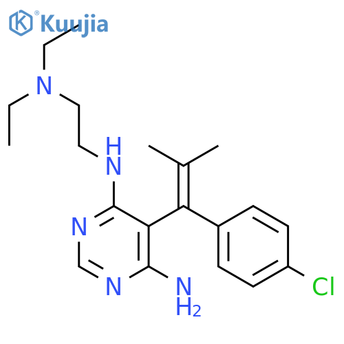 4,6-Pyrimidinediamine,5-[1-(4-chlorophenyl)-2-methyl-1-propen-1-yl]-N4-[2-(diethylamino)ethyl]- structure