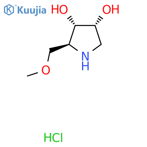 rac-(2R,3R,4S)-2-(methoxymethyl)pyrrolidine-3,4-diol hydrochloride structure