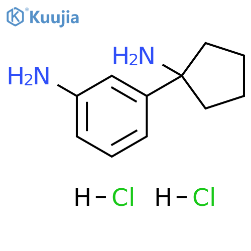 Benzenamine, 3-(1-aminocyclopentyl)-, hydrochloride (1:2) structure