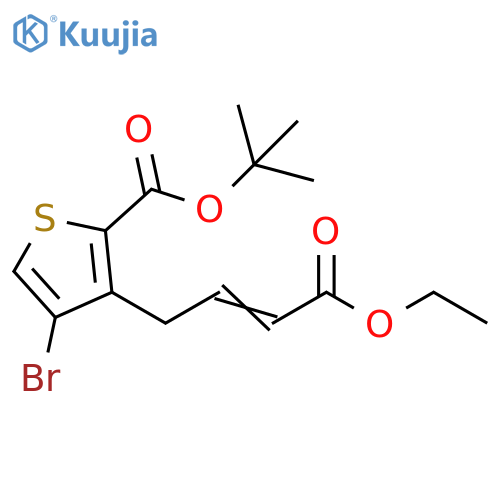 tert-Butyl(E)-4-bromo-3-(4-ethoxy-4-oxobut-2-en-1-yl)thiophene-2-carboxylate structure
