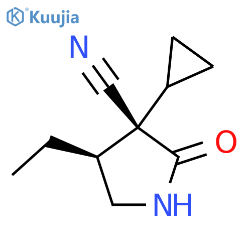 (3S,4S)-3-Cyclopropyl-4-ethyl-2-oxo-pyrrolidine-3-carbonitrile structure