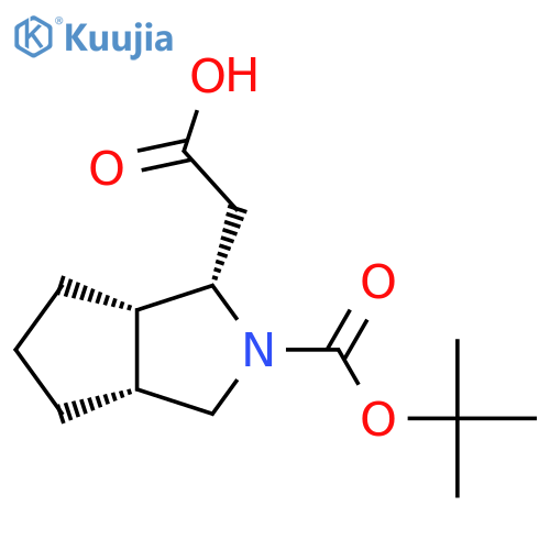 rac-2-(1R,3aS,6aR)-2-(tert-butoxy)carbonyl-octahydrocyclopentacpyrrol-1-ylacetic acid structure