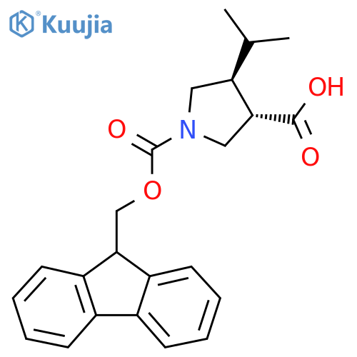 rel-1-(9H-Fluoren-9-ylmethyl) (3R,4R)-4-(1-methylethyl)-1,3-pyrrolidinedicarboxylate structure