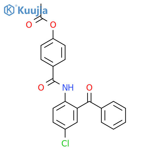 4-{[(2-benzoyl-4-chlorophenyl)amino]carbonyl}phenyl acetate structure