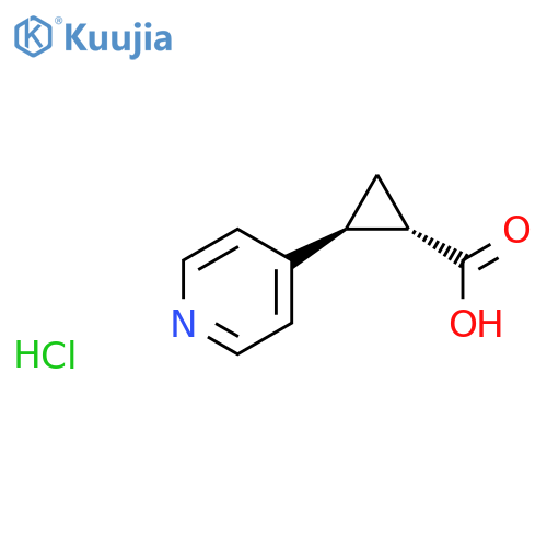 Cyclopropanecarboxylic acid, 2-(4-pyridinyl)-, hydrochloride (1:1), (1S,2S)- structure