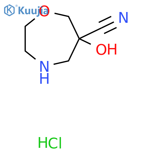 6-Hydroxy-1,4-oxazepane-6-carbonitrile hydrochloride structure