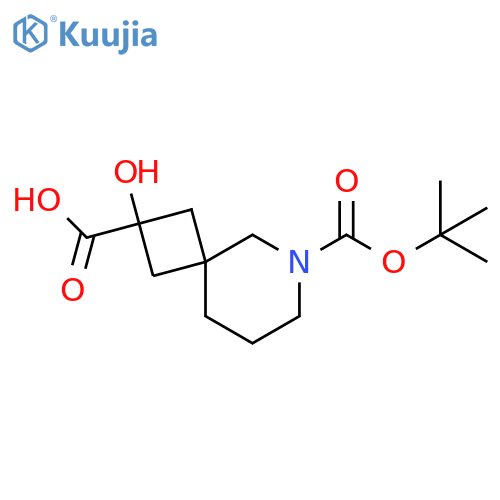 6-(tert-butoxy)carbonyl-2-hydroxy-6-azaspiro3.5nonane-2-carboxylic acid, Mixture of diastereomers structure