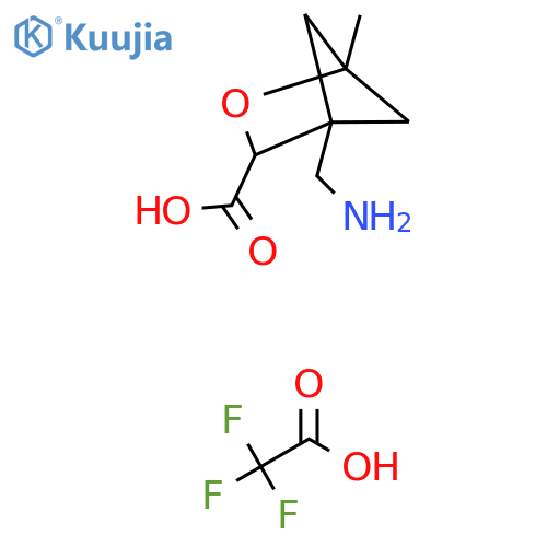 4-(Aminomethyl)-1-methyl-2-oxabicyclo[2.1.1]hexane-3-carboxylic acid; trifluoroacetic acid structure