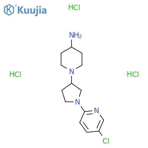 1-[1-(5-Chloropyridin-2-yl)pyrrolidin-3-yl]piperidin-4-amine trihydrochloride structure
