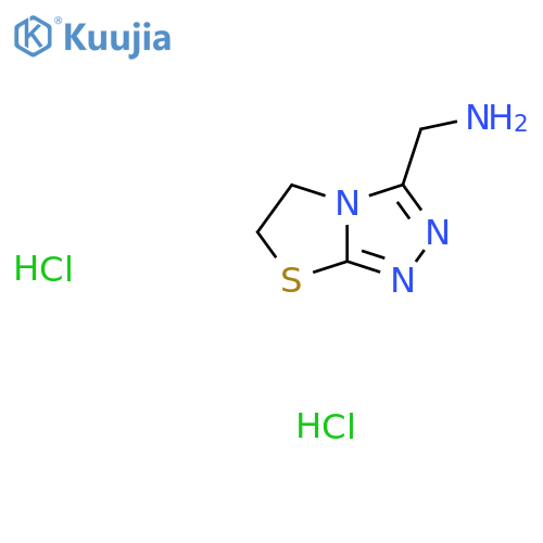 1-{5H,6H-[1,2,4]triazolo[3,4-b][1,3]thiazol-3-yl}methanamine dihydrochloride structure