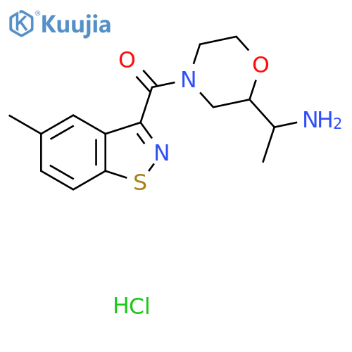 1-4-(5-methyl-1,2-benzothiazole-3-carbonyl)morpholin-2-ylethan-1-amine hydrochloride structure