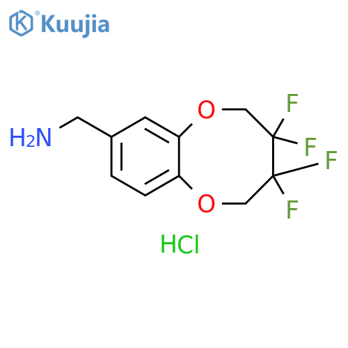 1-(3,3,4,4-tetrafluoro-2,3,4,5-tetrahydro-1,6-benzo
dioxocin-8-yl)methanamine hydrochloride structure