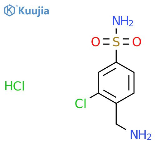 4-(Aminomethyl)-3-chlorobenzene-1-sulfonamide hydrochloride structure