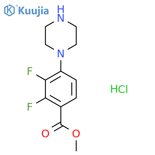 Methyl 2,3-difluoro-4-(piperazin-1-yl)benzoate hydrochloride structure