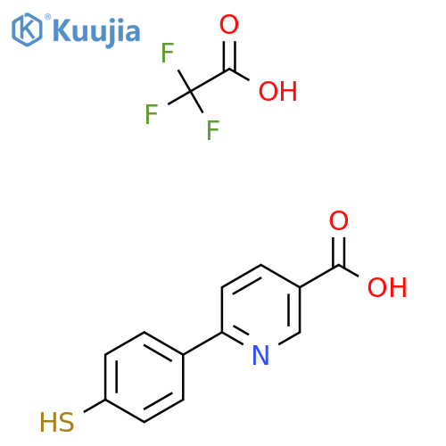 6-(4-Sulfanylphenyl)pyridine-3-carboxylic acid; trifluoroacetic acid structure