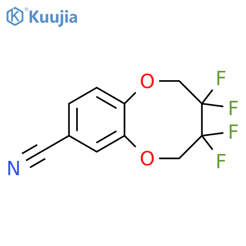 3,3,4,4-tetrafluoro-2,3,4,5-tetrahydro-1,6-benzodio
xocine-8-carbonitrile structure