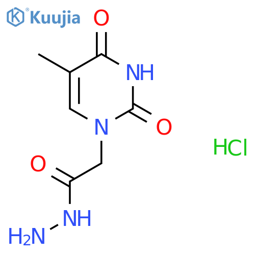 2-(5-Methyl-2,4-dioxo-1,2,3,4-tetrahydropyrimidin-1-yl)acetohydrazide hydrochloride structure