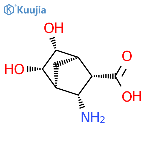 rac-(1R,2S,3R,4S,5S,6R)-3-amino-5,6-dihydroxybicyclo2.2.1heptane-2-carboxylic acid structure