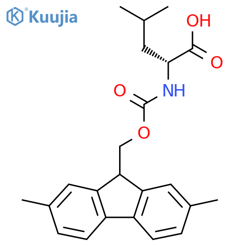 (2R)-2-({(2,7-dimethyl-9H-fluoren-9-yl)methoxycarbonyl}amino)-4-methylpentanoic acid structure