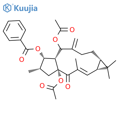 (1R,3E,5R,7S,11R,12R,13S,14S)-1,11-bis(acetyloxy)-3,6,6,14-tetramethyl-10-methylidene-2-oxotricyclo10.3.0.0,5,7pentadec-3-en-13-yl benzoate structure