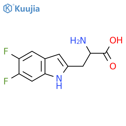 2-amino-3-(5,6-difluoro-1H-indol-2-yl)propanoic acid structure