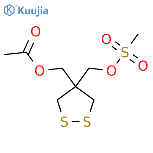 {4-[(Methanesulfonyloxy)methyl]-1,2-dithiolan-4-yl}methyl acetate structure