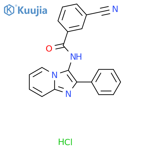 3-cyano-N-{2-phenylimidazo1,2-apyridin-3-yl}benzamide hydrochloride structure