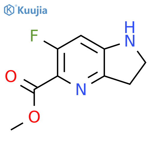 methyl 6-fluoro-1H,2H,3H-pyrrolo[3,2-b]pyridine-5-carboxylate structure