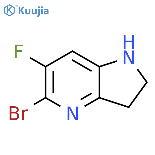 5-bromo-6-fluoro-1H,2H,3H-pyrrolo[3,2-b]pyridine structure