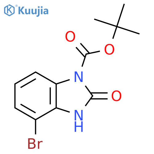 tert-butyl 4-bromo-2-oxo-2,3-dihydro-1H-1,3-benzodiazole-1-carboxylate structure