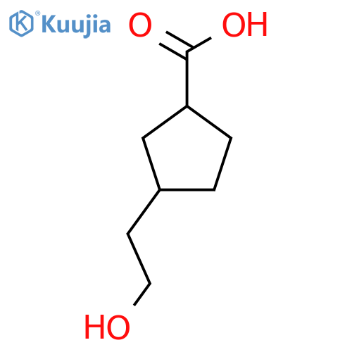 3-(2-Hydroxyethyl)cyclopentane-1-carboxylic acid structure