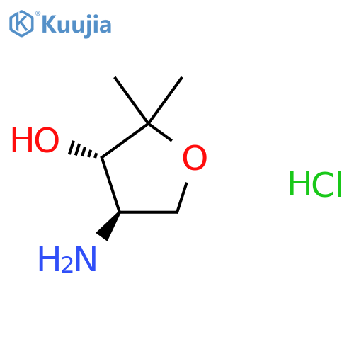 rac-(3R,4S)-4-amino-2,2-dimethyloxolan-3-ol hydrochloride, trans structure