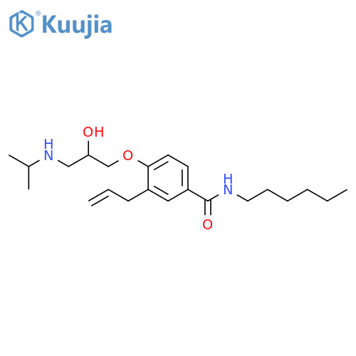 Benzamide,N-hexyl-4-[2-hydroxy-3-[(1-methylethyl)amino]propoxy]-3-(2-propenyl)- structure