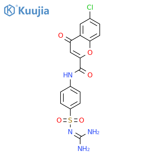 4H-1-Benzopyran-2-carboxamide,N-[4-[[(aminoiminomethyl)amino]sulfonyl]phenyl]-6-chloro-4-oxo- structure