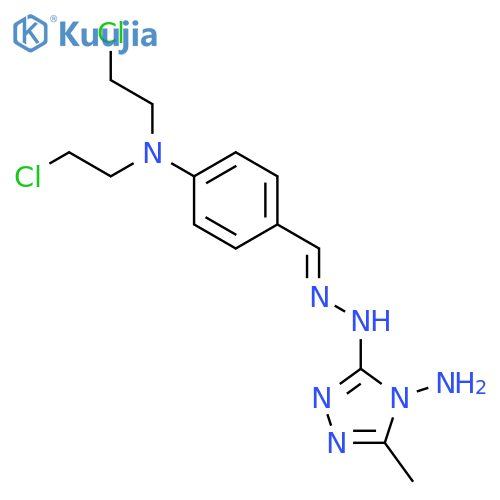 Benzaldehyde,4-[bis(2-chloroethyl)amino]-,2-(4-amino-5-methyl-4H-1,2,4-triazol-3-yl)hydrazone, hydrochloride (1:1) structure