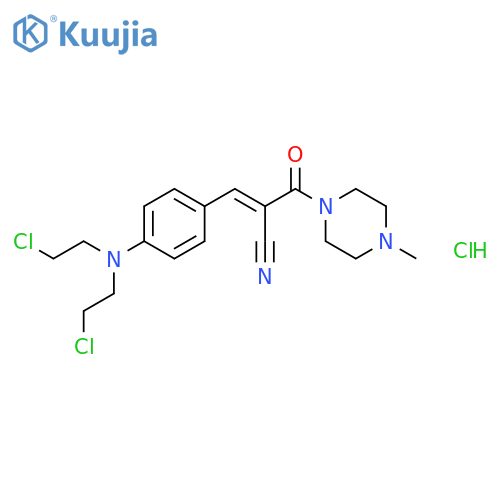 1-Piperazinepropanenitrile,a-[[4-[bis(2-chloroethyl)amino]phenyl]methylene]-4-methyl-b-oxo-,hydrochloride (1:1) structure