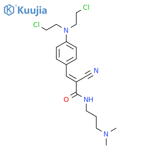 2-Propenamide,3-[4-[bis(2-chloroethyl)amino]phenyl]-2-cyano-N-[3-(dimethylamino)propyl]- structure