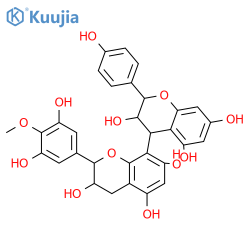 2H-1-Benzopyran-3,5,7-triol,2-(3,4-dihydroxyphenyl)-3,4-dihydro-, (2R,3R)-, mixt.with (2R,3S)-2-(3,4-dihydroxyphenyl)-3,4-dihydro-2H-1-benzopyran-3,5,7-trioland proanthocyanidins structure