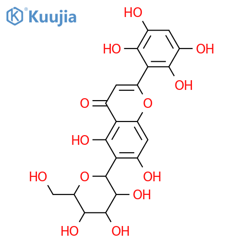 6-C-β-D-Glucopyranosyl-2',3',5,5',6',7-hexahydroxyflavone structure