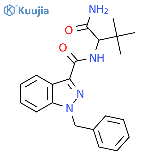 N-(1-amino-3,3-dimethyl-1-oxobutan-2-yl)-1-benzyl-1h-indazole-3-carboxamide structure
