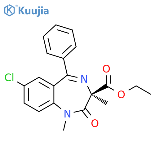 1H-1,4-Benzodiazepine-3-carboxylic acid,7-chloro-2,3-dihydro-1,3-dimethyl-2-oxo-5-phenyl-, ethyl ester, (3R)- structure