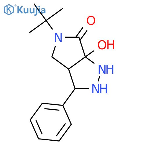 Pyrrolo[3,4-c]pyrazol-6(1H)-one,5-(1,1-dimethylethyl)hexahydro-6a-hydroxy-3-phenyl- structure
