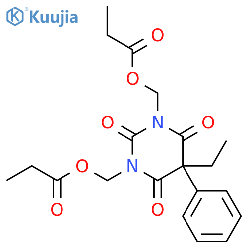 2,4,6(2H,6H)-Pyrimidinetrione,5-ethyldihydro-1,3-bis[(1-oxopropoxy)methyl]-5-phenyl- structure