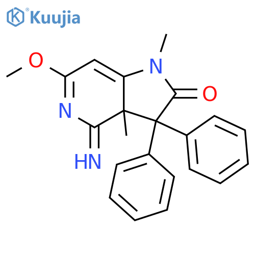 2H-Pyrrolo[3,2-c]pyridin-2-one, 1,3,3a,4-tetrahydro-4-imino-6-methoxy-1,3a-dimethyl-3,3-diphenyl- structure
