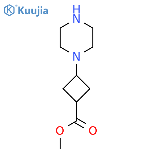 Methyl 3-(piperazin-1-yl)cyclobutane-1-carboxylate structure